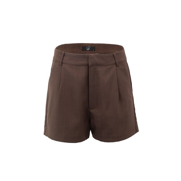 Brown Cotton Linen Shorts - Picture 3 of 4